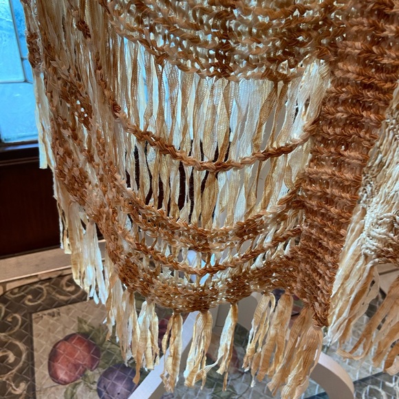 Romans open cardigan Carmel/off White duster size 14/16 - Picture 8 of 11